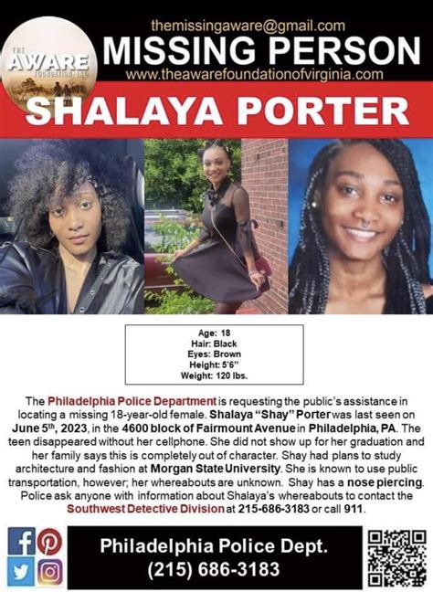 shalaya porter missing philadelphia|missing philadelphia girl.